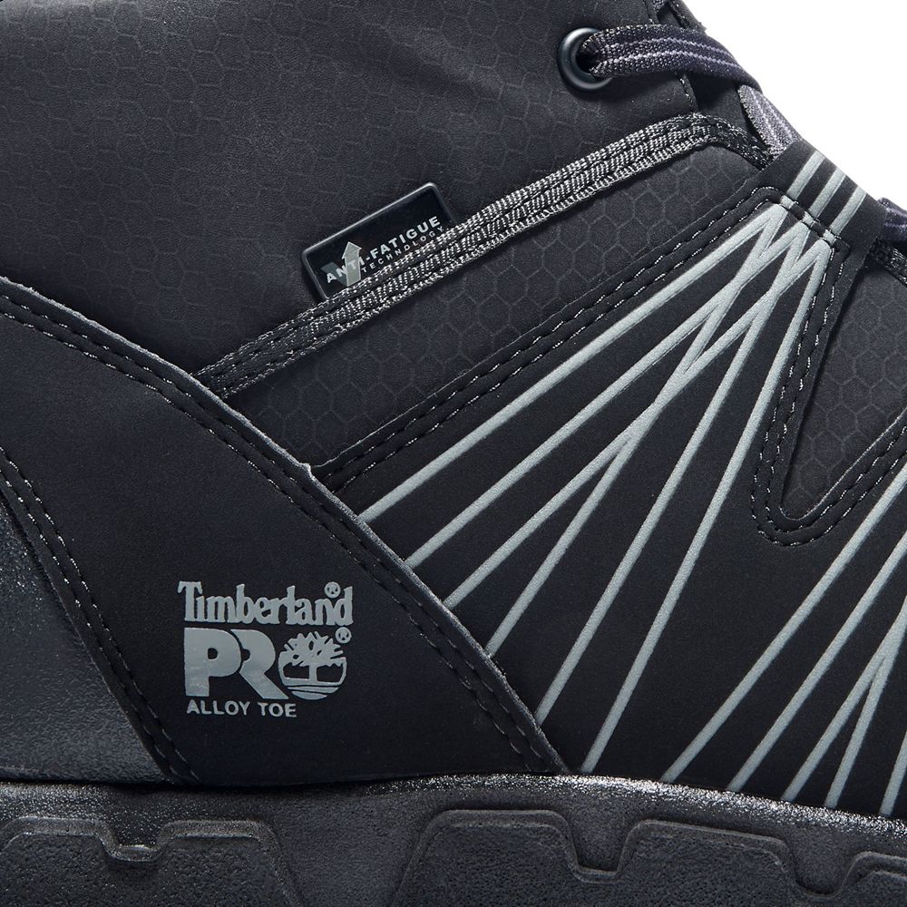 Timberland Mens Work Boots PRO® Powertrain Alloy Toe ESD Mid - Black - India FC9523068